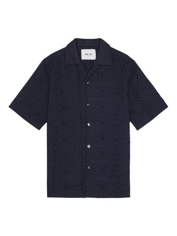 NN.07 JULIO EMROIDERY SHORTSLEEVE SHIRT MARINE