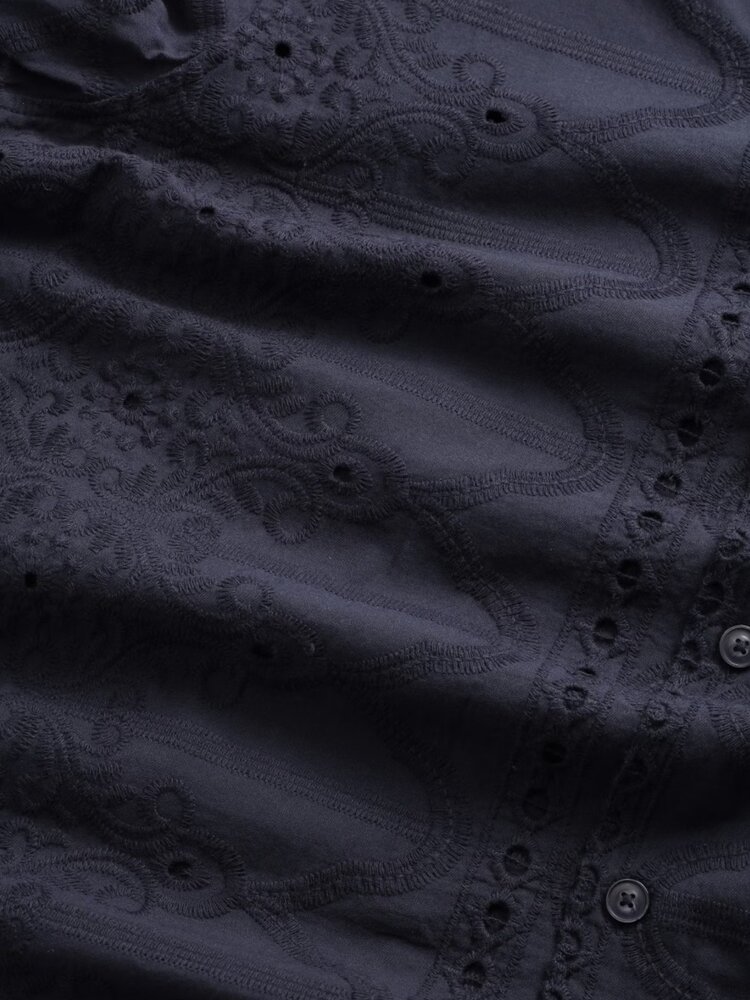 NN07 NN.07 JULIO EMROIDERY SHORTSLEEVE SHIRT MARINE