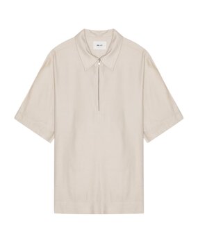 NN.07 BRUNO HALF-ZIP LINEN POLO BEIGE NN.07 BRUNO HALF-ZIP LINEN POLO BEIGE