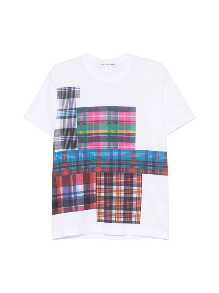 COMME DES GARÇONS WHITE CHECK T-SHIRT