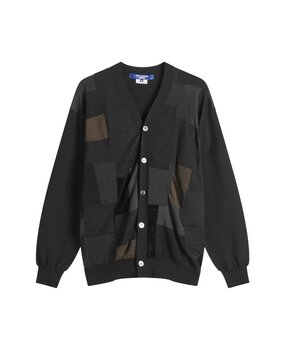 Commes des Garcons Junya Watanabe COMME DES GARÇONS JUNYA WATANABE MEN PATCHWORK CARDIGAN ZWART Commes des Garcons Junya Watanabe COMME DES GARÇONS JUNYA WATANABE MEN PATCHWORK CARDIGAN ZWART