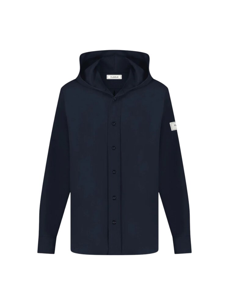 FLÂNEUR HOODED ATELIER SHIRT MARINE FLÂNEUR HOODED ATELIER SHIRT MARINE
