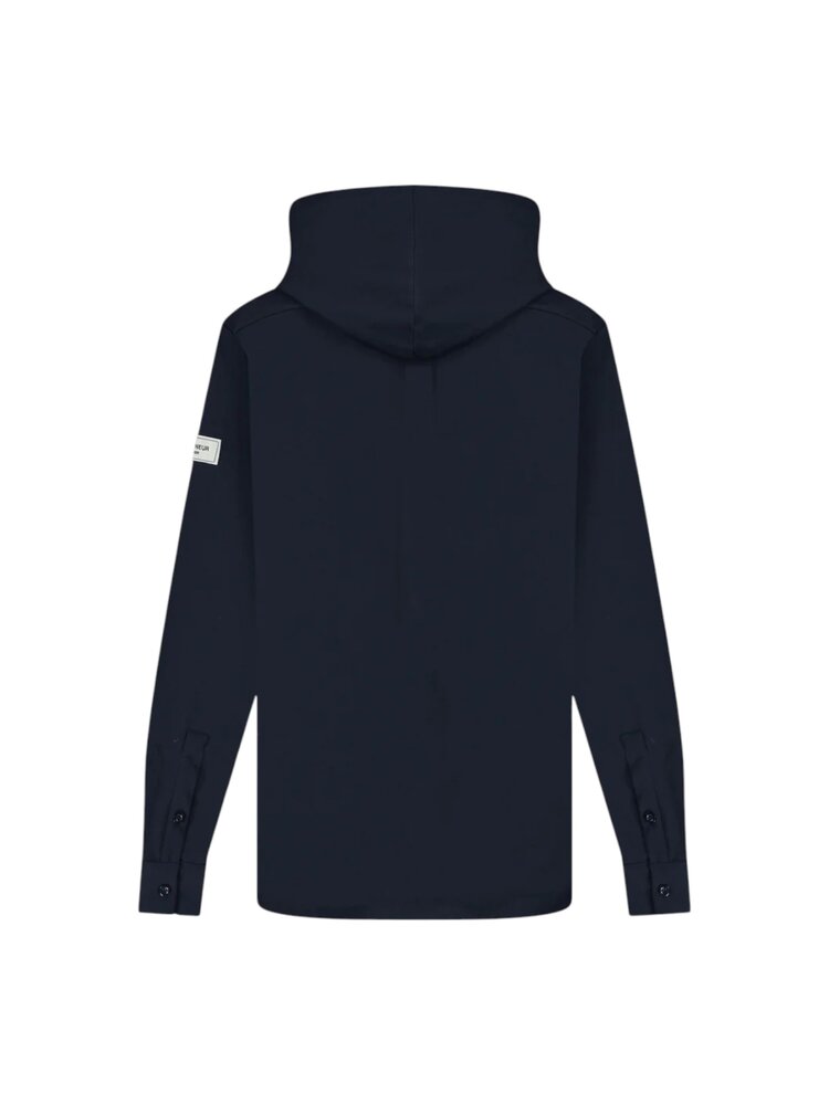 FLÂNEUR HOODED ATELIER SHIRT MARINE FLÂNEUR HOODED ATELIER SHIRT MARINE