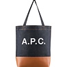 A.P.C. A.P.C. PARIS AXEL TOTE BAG INDIGO/CARAMEL