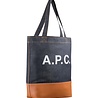 A.P.C. A.P.C. PARIS AXEL TOTE BAG INDIGO/CARAMEL