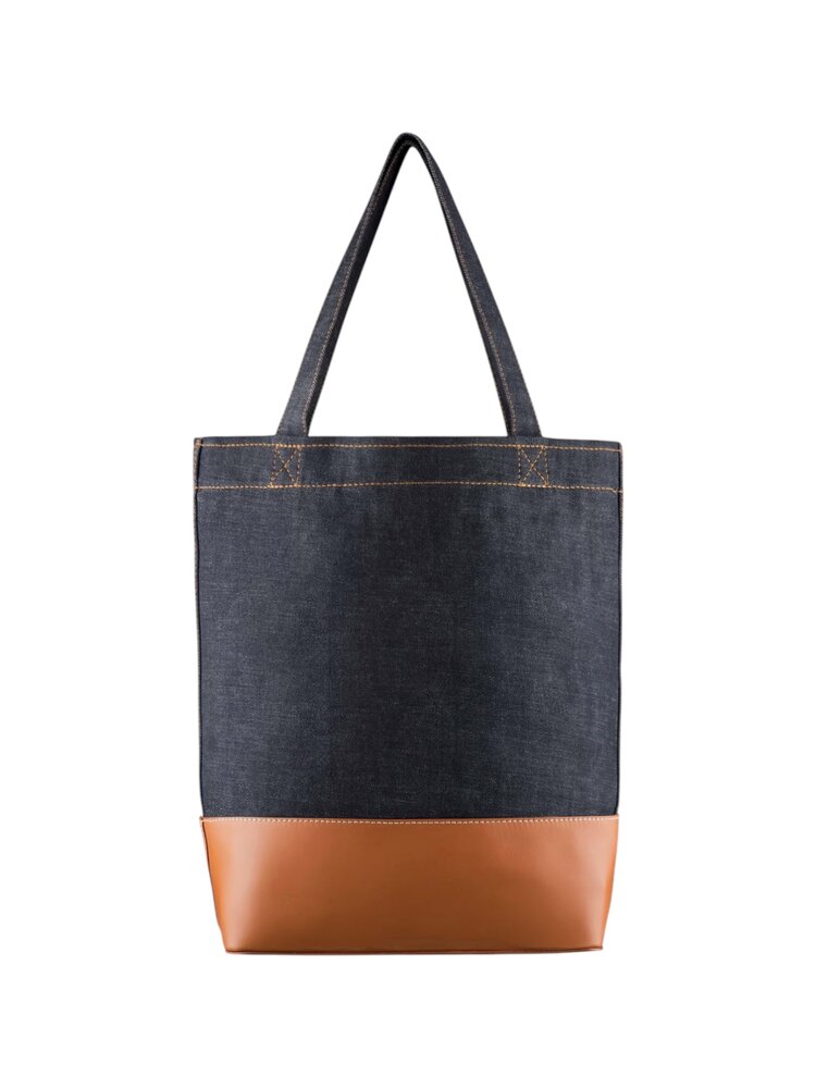 A.P.C. A.P.C. PARIS AXEL TOTE BAG INDIGO/CARAMEL