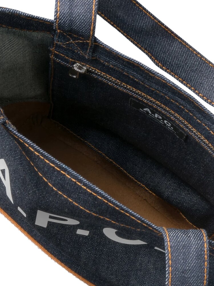 A.P.C. A.P.C. PARIS AXEL TOTE BAG INDIGO/CARAMEL