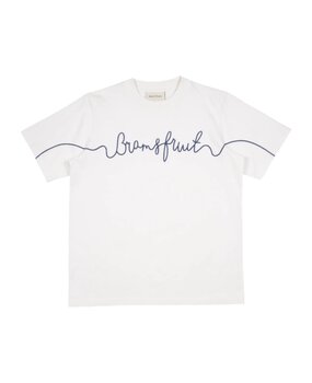 BRAM'S FRUIT GARDEN HOSE CHAIN STITCH T-SHIRT WIT