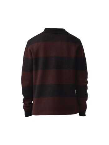 NN.07 RUGBY POLO PULLOVER BLACK/WINE RED