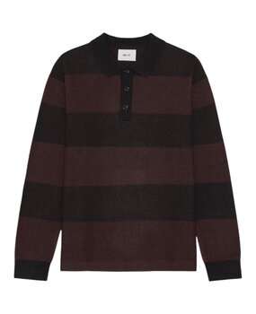 NN.07 RUGBY POLO PULLOVER BLACK/WINE RED NN.07 RUGBY POLO PULLOVER BLACK/WINE RED