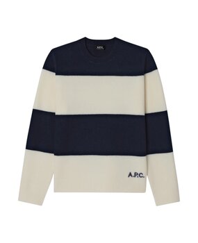 A.P.C. PARIS EDWARDO PULLOVER NAVY/ECRU A.P.C. PARIS EDWARDO PULLOVER NAVY/ECRU