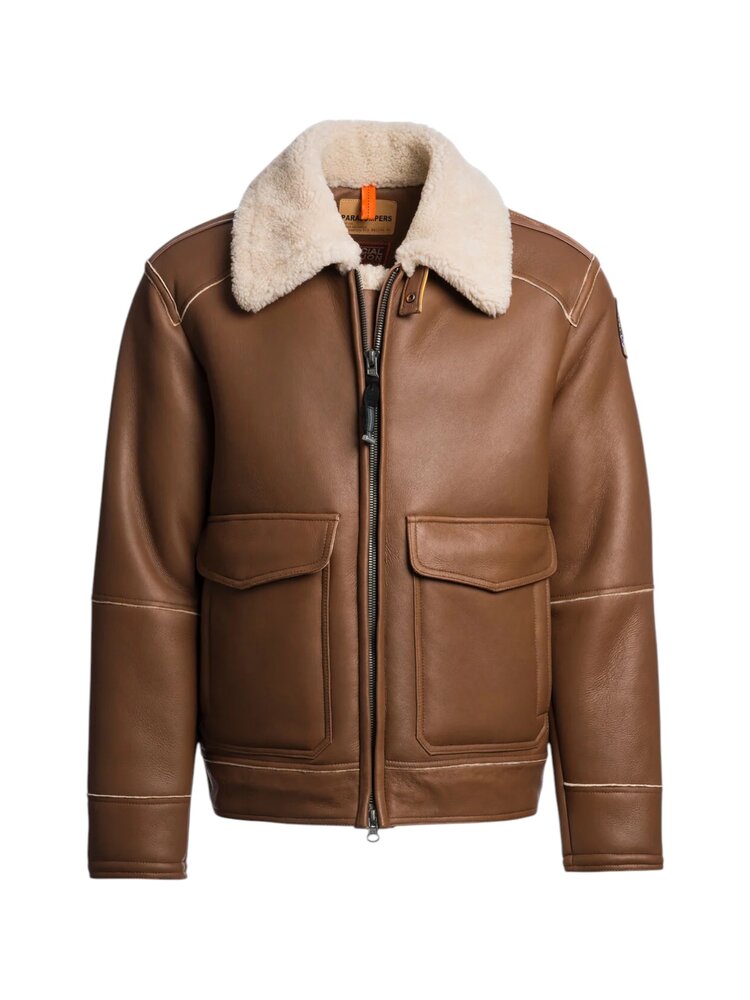 Parajumpers PARAJUMERS RODNEY SPECIAL LEREN BOMBERJACK BRUIN