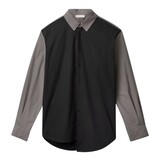Applied Art Forms APPLIED ART FORMS PM1-5 CONTRAST SHIRT ZWART/GRIJS