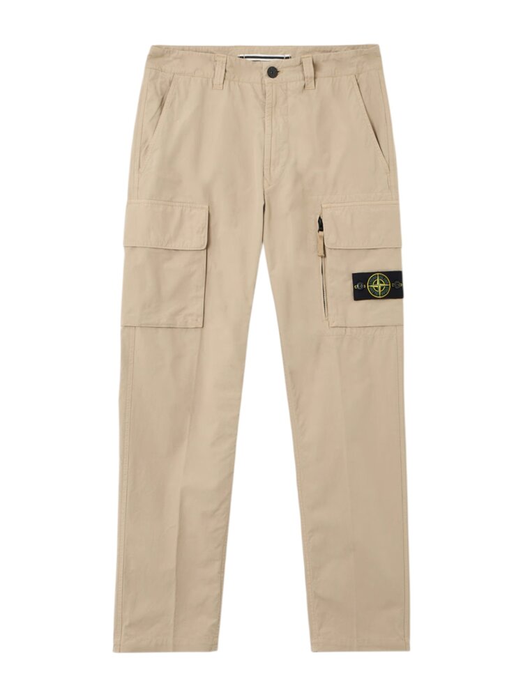 Stone Island STONE ISLAND CANVAS WEAVE COTTON CARGO PANTS DESERT