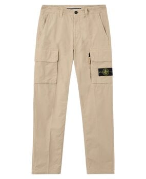 Stone Island STONE ISLAND CANVAS WEAVE COTTON CARGO PANTS DESERT
