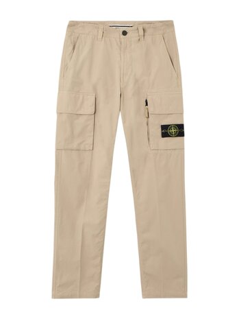 Stone Island STONE ISLAND CANVAS WEAVE COTTON CARGO PANTS DESERT