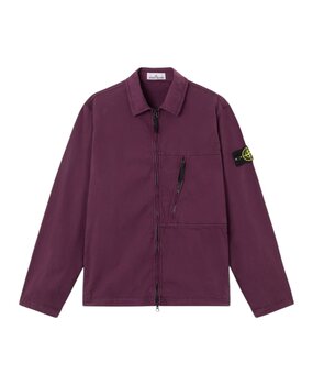 STONE ISLAND SUPIMA COTTON TWILL STRETCH-TC OVERSHIRT AMARANTH