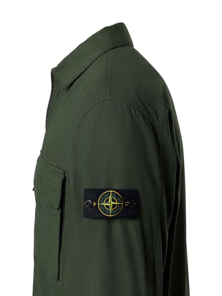 Stone Island STONE ISLAND CANVAS WEAVE COTTON OVERSHIRT JUNIPER