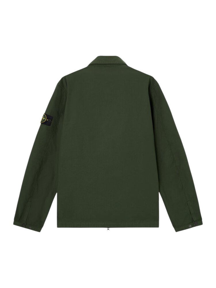 Stone Island STONE ISLAND CANVAS WEAVE COTTON OVERSHIRT JUNIPER