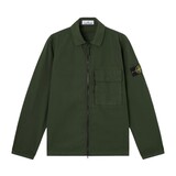 STONE ISLAND CANVAS WEAVE COTTON OVERSHIRT JUNIPER