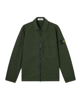 STONE ISLAND CANVAS WEAVE COTTON OVERSHIRT JUNIPER