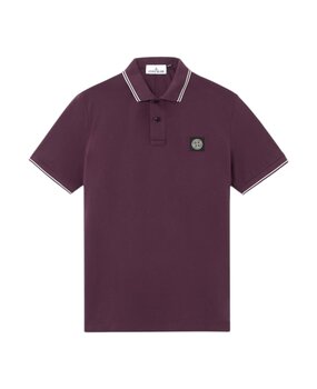 STONE ISLAND ORGANIC COTTON + ELASTANE POLO AMARANTH