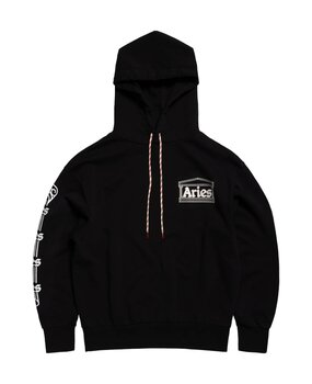 Aries ARIES COLUMN HOODIE ZWART Aries ARIES COLUMN HOODIE ZWART