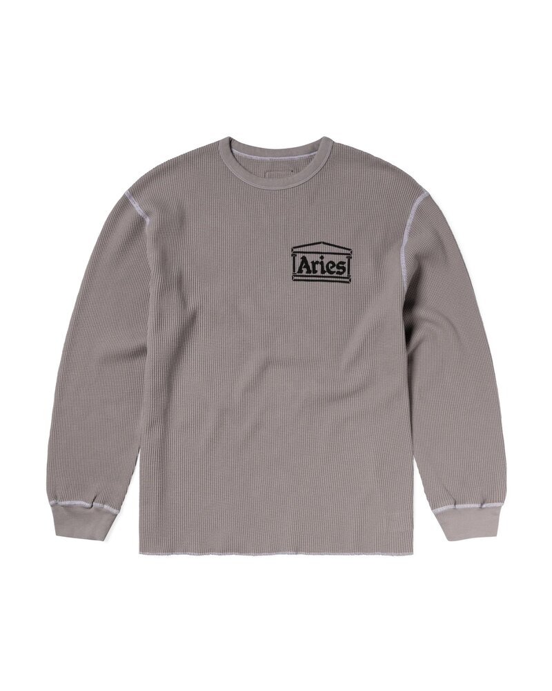 Aries ARIES REVERSIBLE TEMPLE WAFFLE LONGSLEEVE GRIJS Aries ARIES REVERSIBLE TEMPLE WAFFLE LONGSLEEVE GRIJS