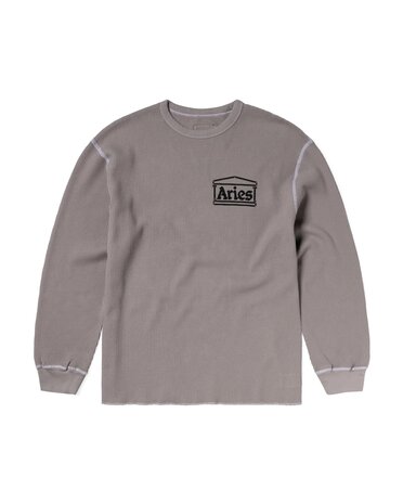 Aries ARIES REVERSIBLE TEMPLE WAFFLE LONGSLEEVE GRIJS Aries ARIES REVERSIBLE TEMPLE WAFFLE LONGSLEEVE GRIJS