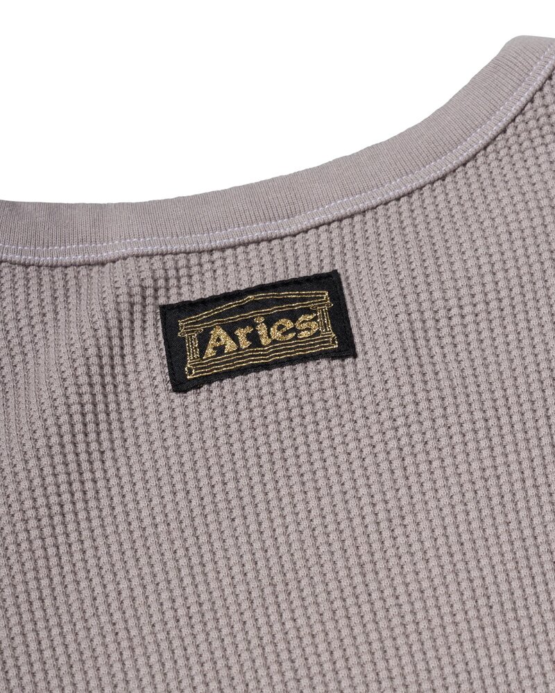 Aries ARIES REVERSIBLE TEMPLE WAFFLE LONGSLEEVE GRIJS Aries ARIES REVERSIBLE TEMPLE WAFFLE LONGSLEEVE GRIJS