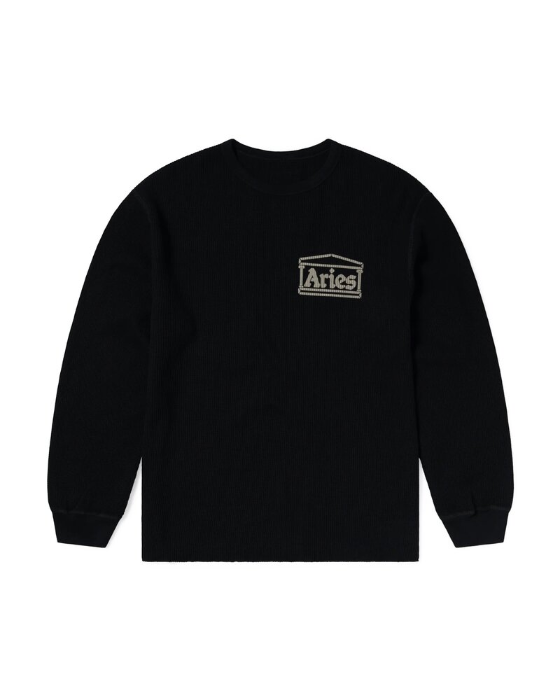 Aries ARIES REVERSIBLE TEMPLE WAFFLE LONGSLEEVE ZWART Aries ARIES REVERSIBLE TEMPLE WAFFLE LONGSLEEVE ZWART