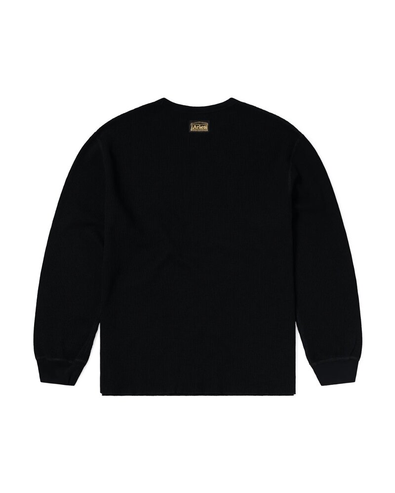 Aries ARIES REVERSIBLE TEMPLE WAFFLE LONGSLEEVE ZWART Aries ARIES REVERSIBLE TEMPLE WAFFLE LONGSLEEVE ZWART