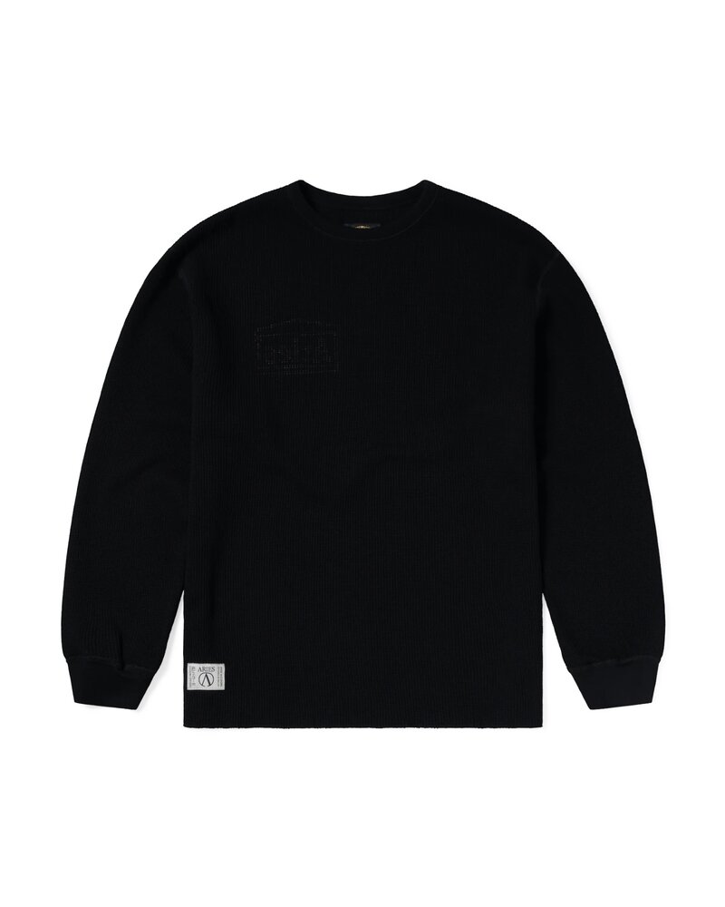 Aries ARIES REVERSIBLE TEMPLE WAFFLE LONGSLEEVE ZWART Aries ARIES REVERSIBLE TEMPLE WAFFLE LONGSLEEVE ZWART
