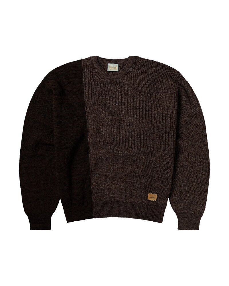 Aries ARIES BI-COLOUR FISHERMAN SWEATER BRUIN Aries ARIES BI-COLOUR FISHERMAN SWEATER BRUIN