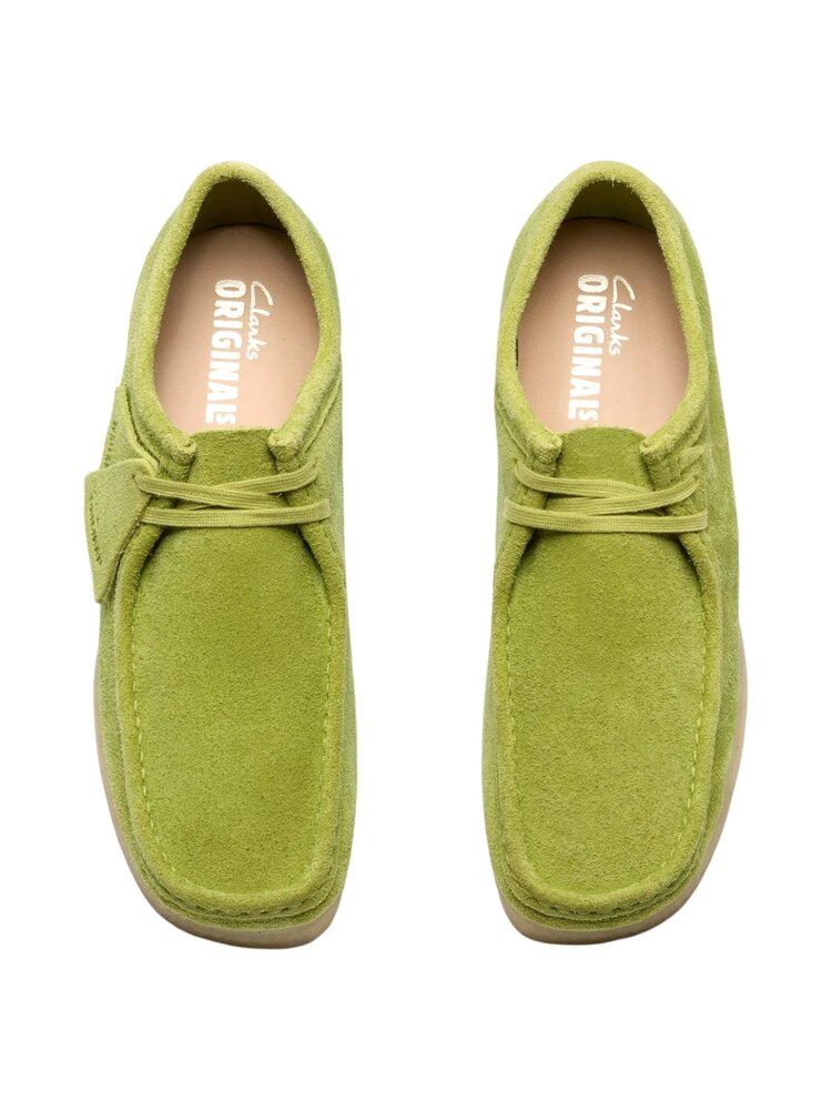 CLARKS WALLABEE LIME SUEDE