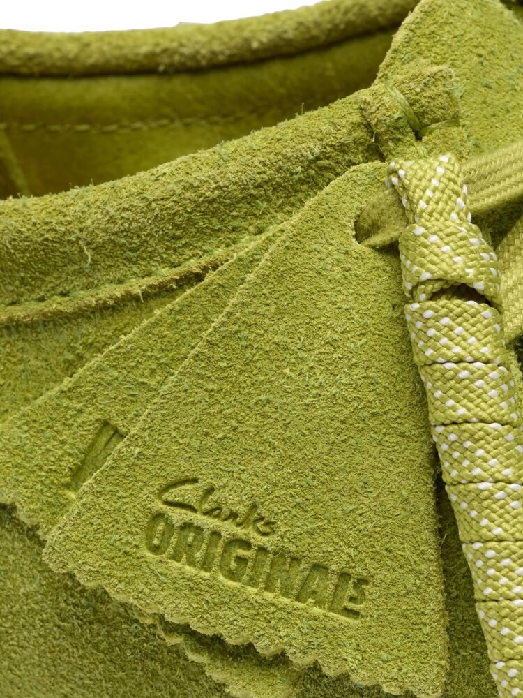 CLARKS WALLABEE LIME SUEDE