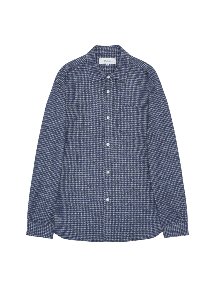 PALMES TENNIS SOCIETY COTTON MOULINE SHIRT BLAUW