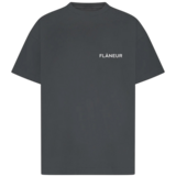 FLÂNEUR DOUBLE LOGO WASHED T-SHIRT ZWART/ANTRACIET