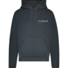 FLÂNEUR DOUBLE LOGO WASHED HOODIE (500GSM) ZWART/ANTRACIET FLÂNEUR DOUBLE LOGO WASHED HOODIE (500GSM) ZWART/ANTRACIET