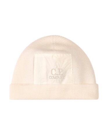 C.P. COMPANY EXTRAFINE MERINO WOOL BEANIE WIT
