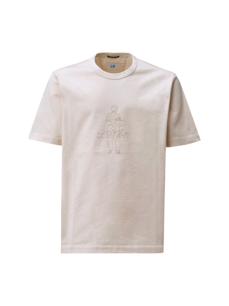 C.P. COMPANY MERCERIZED 30/2 JERSEY T-SHIRT BEIGE