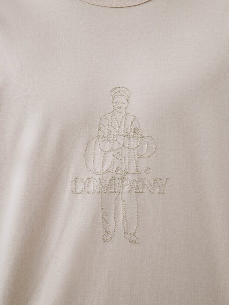 C.P. COMPANY MERCERIZED 30/2 JERSEY T-SHIRT BEIGE
