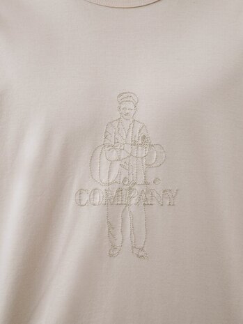 C.P. COMPANY MERCERIZED 30/2 JERSEY T-SHIRT BEIGE