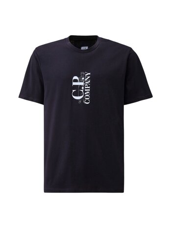 C.P. COMPANY 30/1 JERSEY LOGO T-SHIRT MARINE