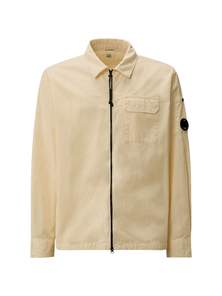 C.P. COMPANY ORGANIC GABARDINE OVERSHIRT PISTACHIO SHELL