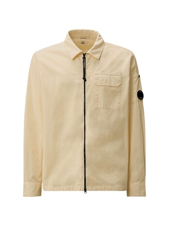C.P. COMPANY ORGANIC GABARDINE OVERSHIRT PISTACHIO SHELL
