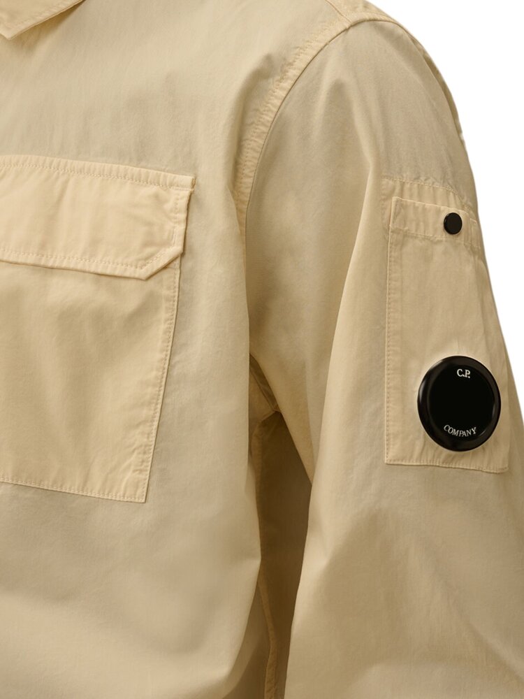 C.P. COMPANY ORGANIC GABARDINE OVERSHIRT PISTACHIO SHELL