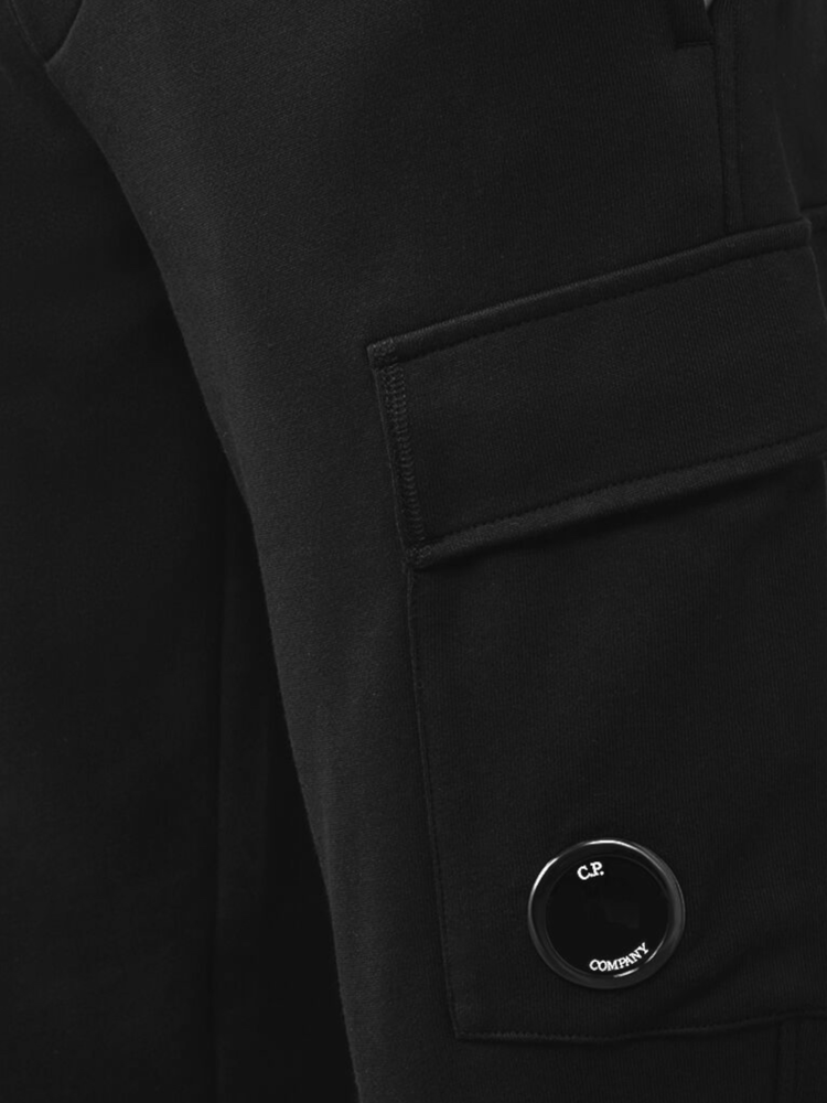 C.P. COMPANY DIAGONAL RAISED FLEECE SWEATPANTS ZWART