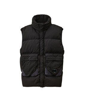 C.P. Company C.P. COMPANY ECO-CHROME R MIXED HOODED BODYWARMER ZWART