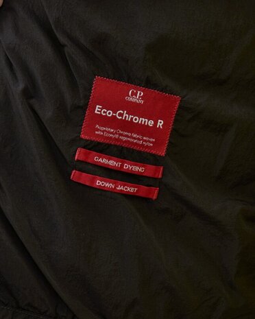 C.P. COMPANY ECO-CHROME R MIXED HOODED BODYWARMER ZWART